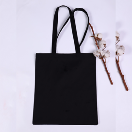 Сумка шоппер черная, саржа, 38*42 см, ручки 70 см, 100 хлопок.